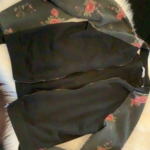 Black Sweater With Rose Sleeves